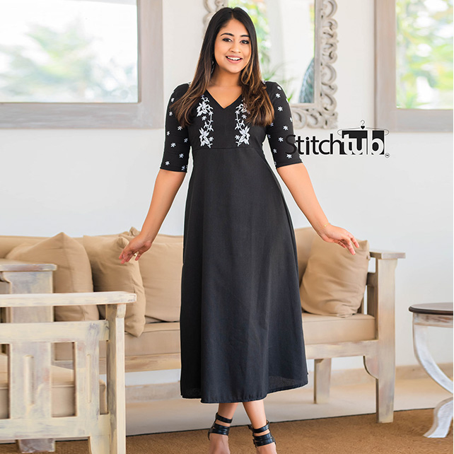 TURIN EMBROIDERY LINEN DRESS