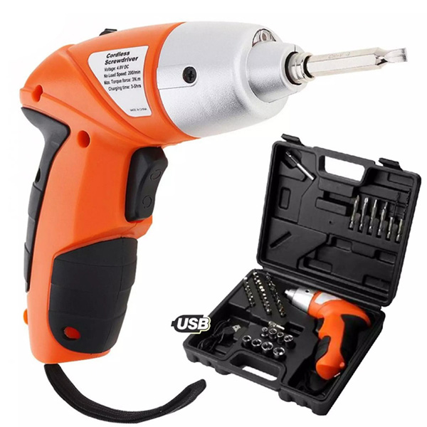 45pcs Cordless Rechargeable Screwdriver Set