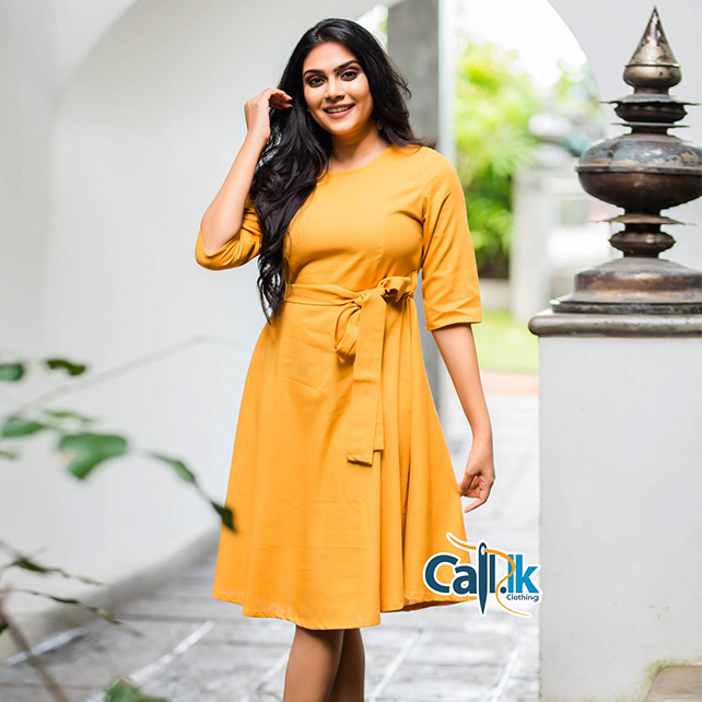 FIERY JEWEL FLARED DRESS