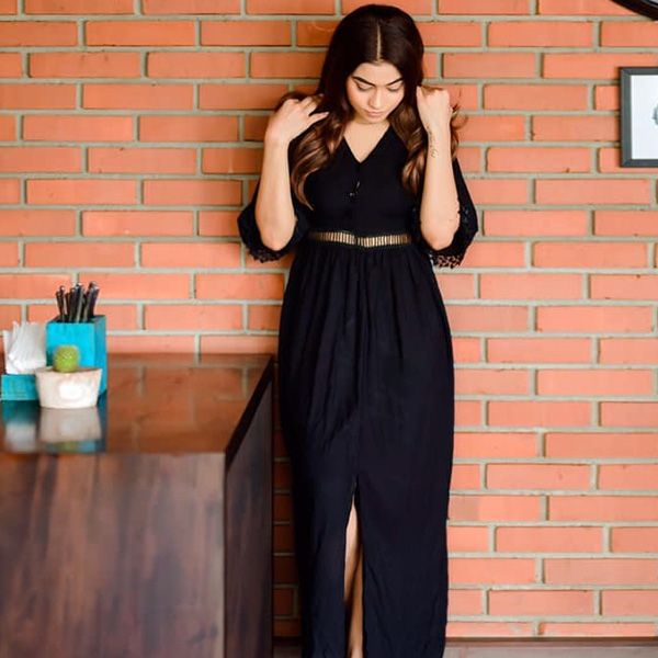 Black pearl maxi dress