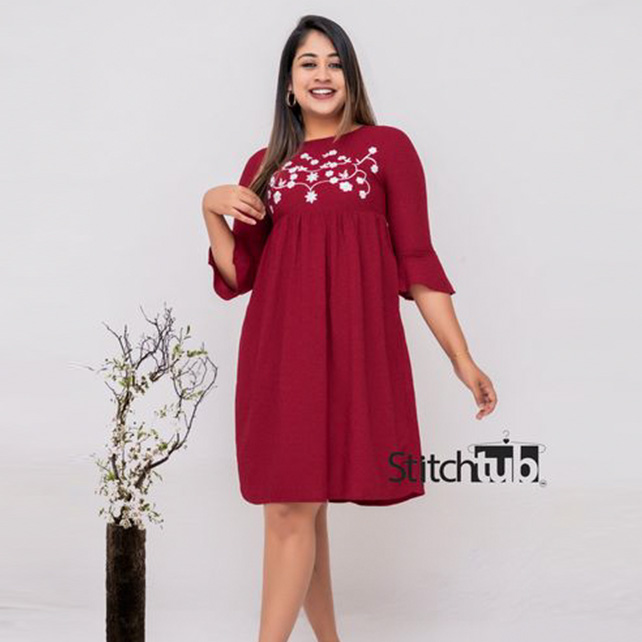 ROUGH EMBROIDERY  DRESS