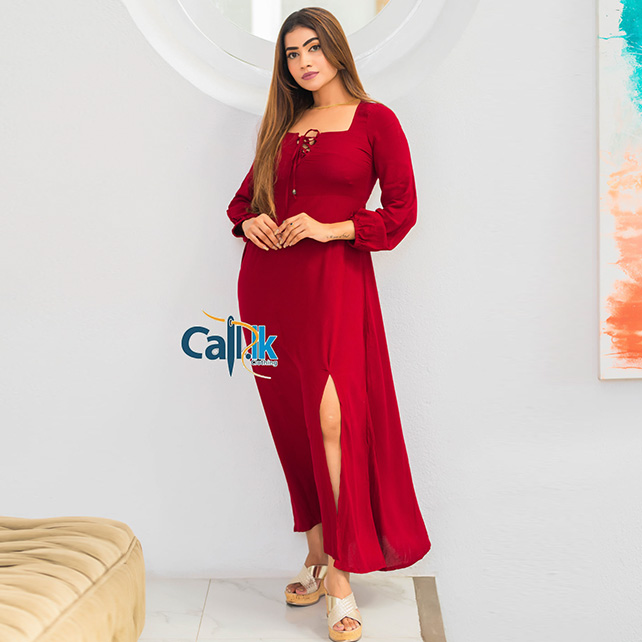 DRESDEN MAROON MAXY DRESS