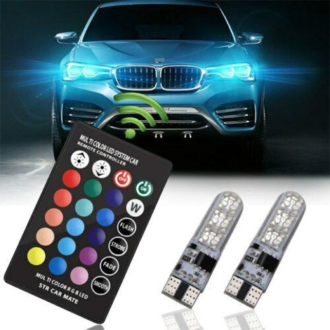 Colour Changing Parking Bulb Car Interior Decorative Lights Remote Car styling