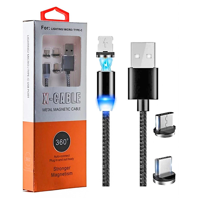 X cable magnetic cable 3 in 1( TYPE-C / iPhone / Micro)